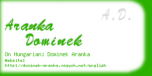 aranka dominek business card